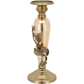 Sanctur Castiçal 32X12X12Cm Metal Dourado Lustrado