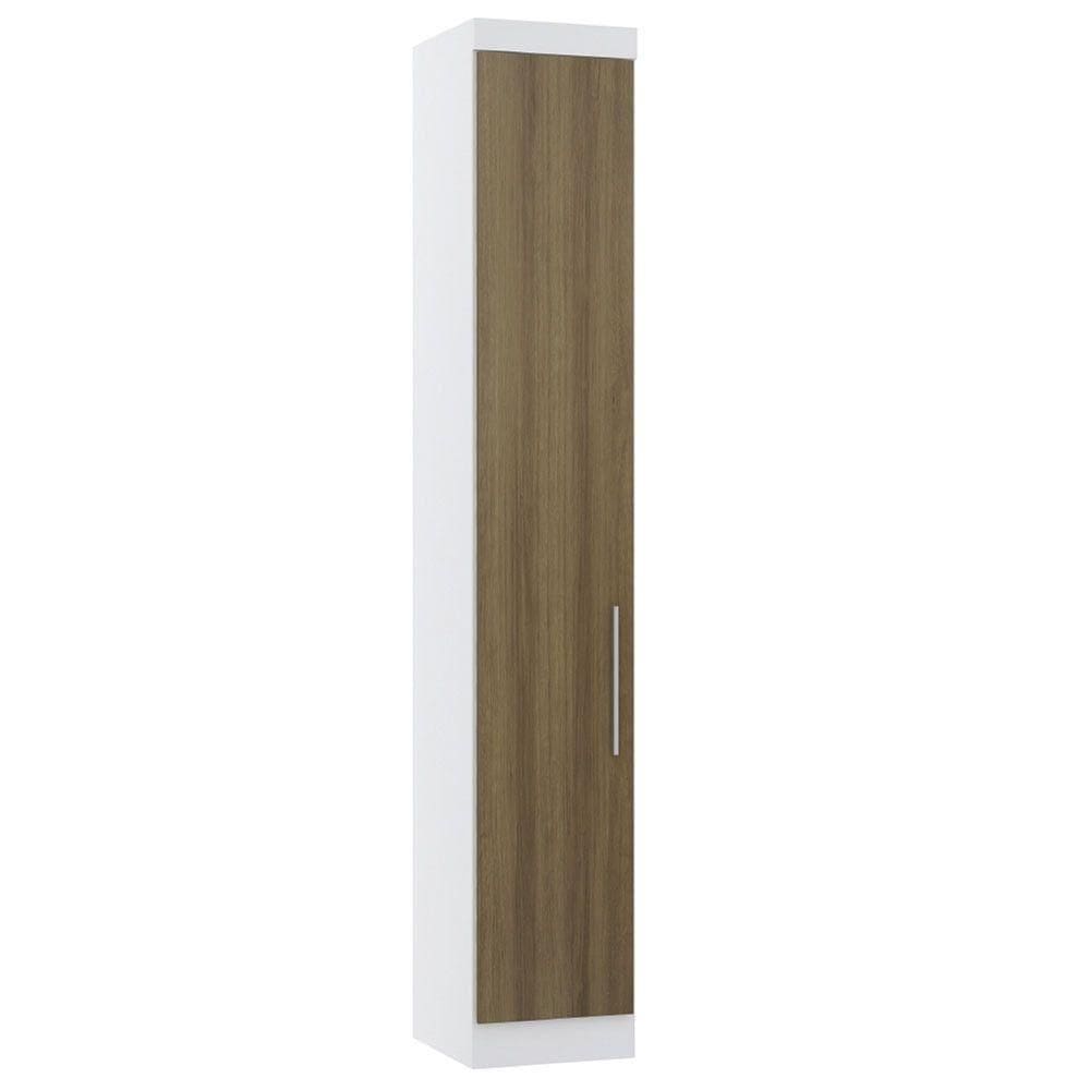 Guarda Roupa Modulado 38cm 1 Porta Alpes Luciane Móveis Branco Pf Com Avelã Pf