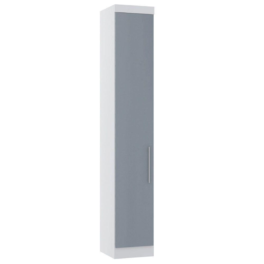 Guarda Roupa Modulado 38cm 1 Porta Alpes Luciane Móveis Branco Pf Com Grey Sky Pf