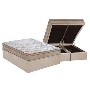 Conjunto Box Baú Queen: Colchão Molas Castor Bonnel Revolution + Base CRC Suede Clean (158x198)