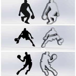 Cortador Kit Basquete 3 Jogadores Tamanho 5,5cm