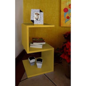 Mesa S Lateral de Apoio ou Mesa de Cabeceira Amarelo Laca