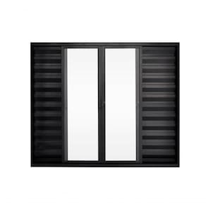 Veneziana 6 Folhas De Correr S/grade 1.00 X 1.20 Alumínio Preto Linha Modular - Hale