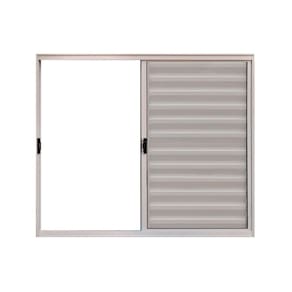Veneziana 3 Folhas De Correr S/grade 1.00 X 1.20 Alumínio Branco Linha Modular - Hale