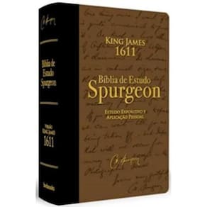 Biblia King James Fiel 1611 - Fiel Estudo Spurgeon - Marrom/Preto Pu Importado