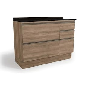 Gabinete de Cozinha Modulado Balcão Maxxi G746 4 Gavetas e 1 Porta c/Tampo 120cm Nogal/Preto - Kappesberg