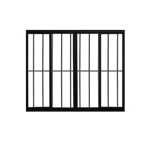 Janela 4 Folhas De Correr C/ Grade 1.00 X 1.50 Alumínio Preto Linha Modular - Hale
