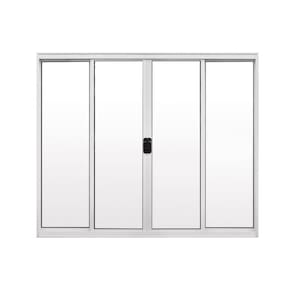 Janela 4 Folhas De Correr S/ Grade 1.00 X 1.50 Alumínio Branco Linha Modular - Hale
