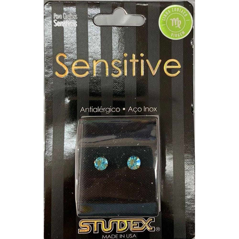 Brinco Studex Sensitive Zodíaco 5Mm Virgem - Aquamarine Azul
