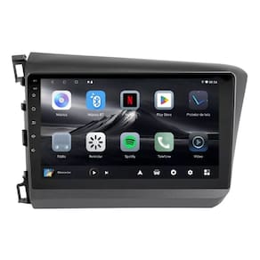 Central Multimídia Honda Civic 2012 2013 2014 Adak G2 Tela de 9" QLED 2GB de RAM 64GB Android Auto e Carplay + Cãmera de ré
