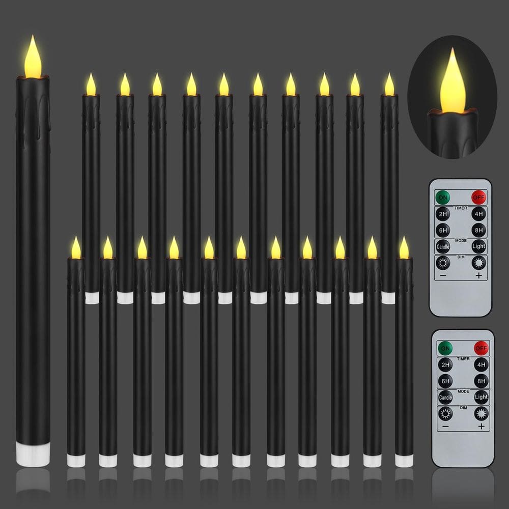 Velas cônicas sem chama, casamos 10,6 polegadas com temporizador remoto de 24 Pa