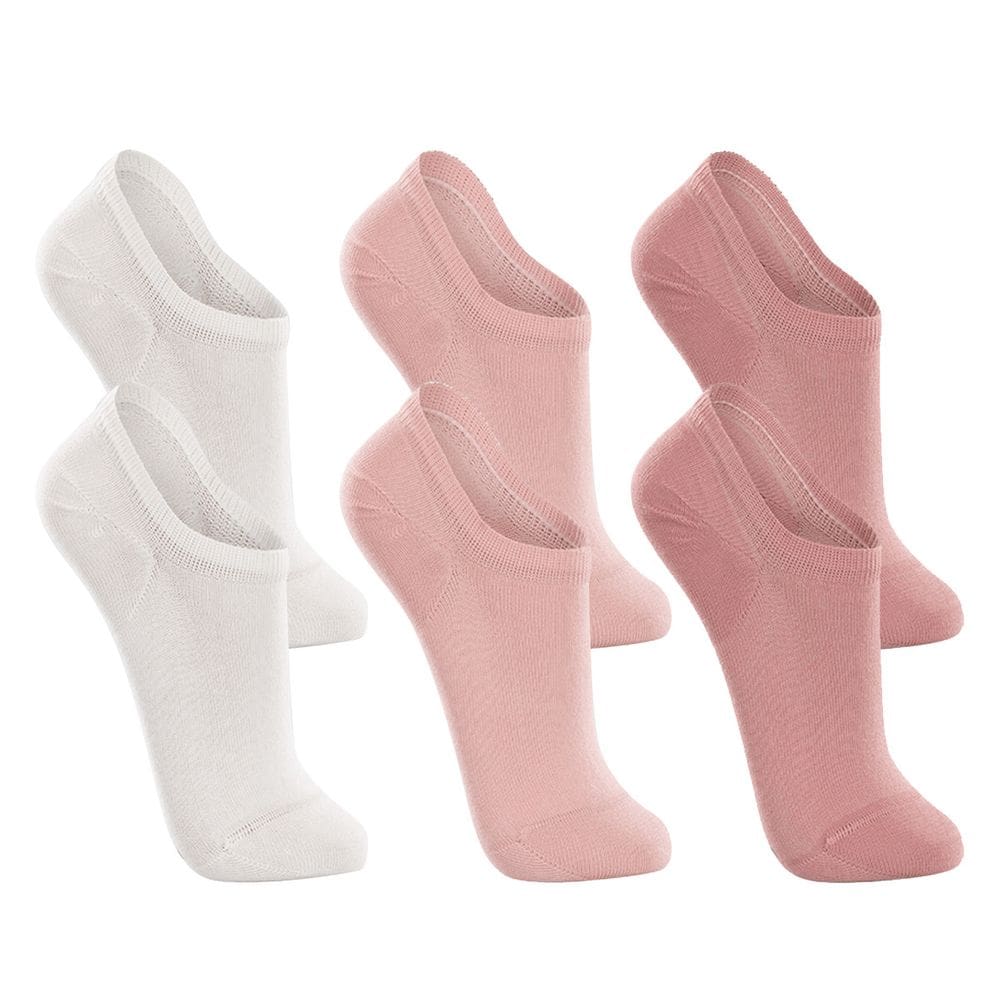 Kit 6 Pares Meia Lupo Feminina Invisível Branco Rosa Salmao