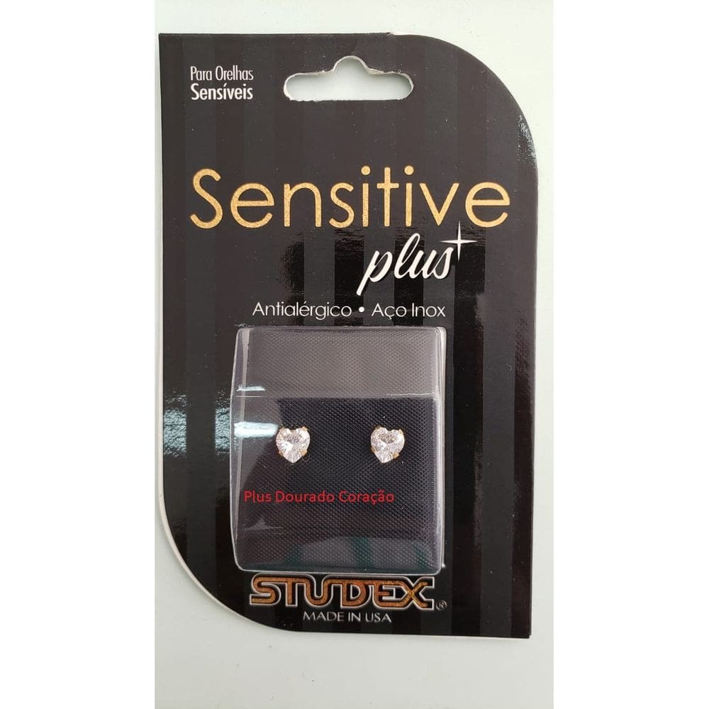Brinco Studex Sensitive Plus Zircônia Coração 5X5mm Sp885y