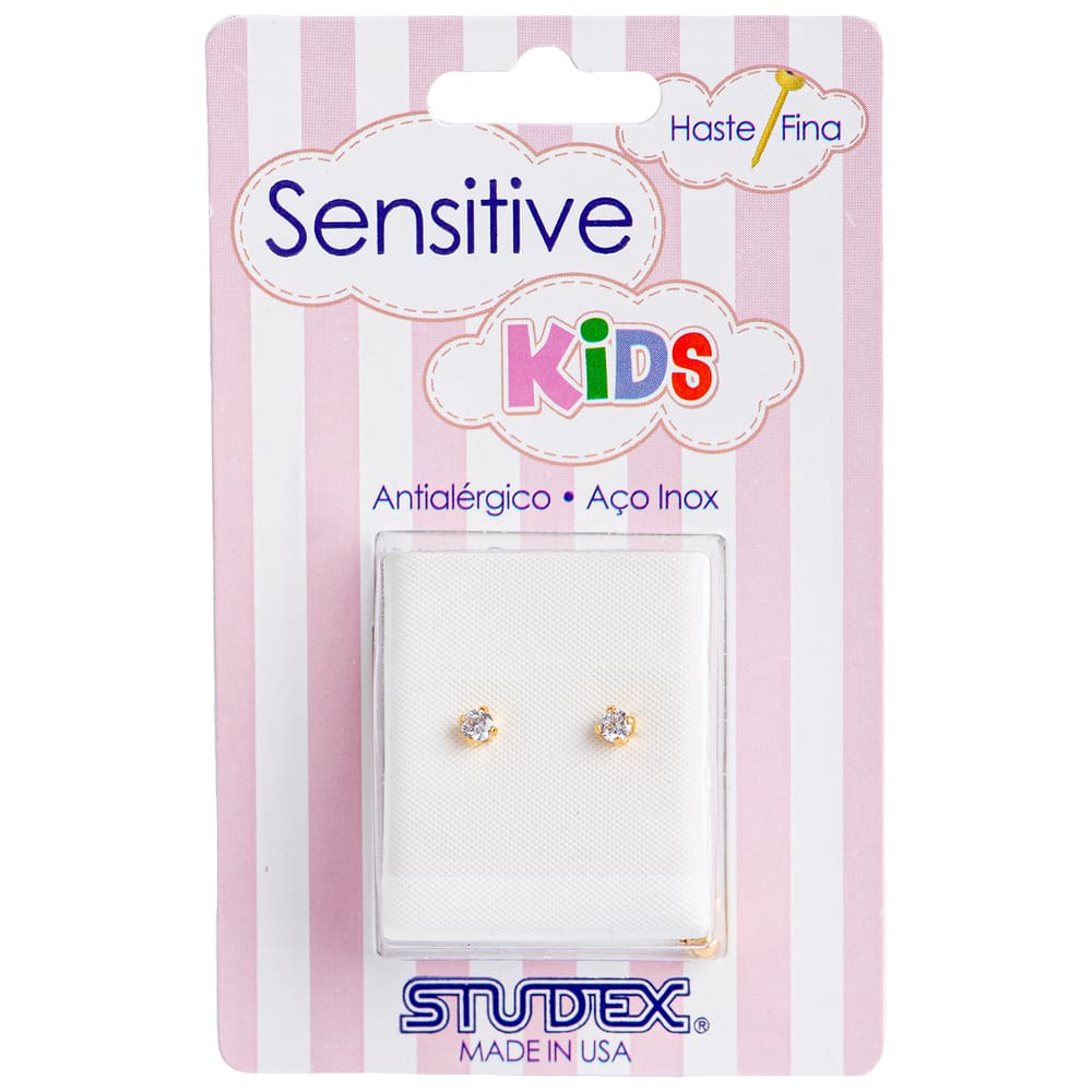 Brinco Studex Sensitive Kids Zircônia 3Mm Sk741y