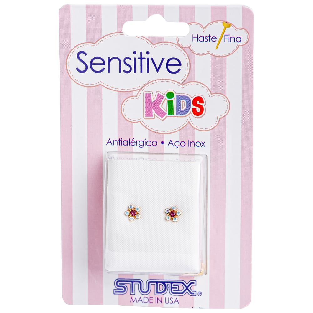 Brinco Studex Sensitive Kids Daisy Furtacor Rosa Sk6510y