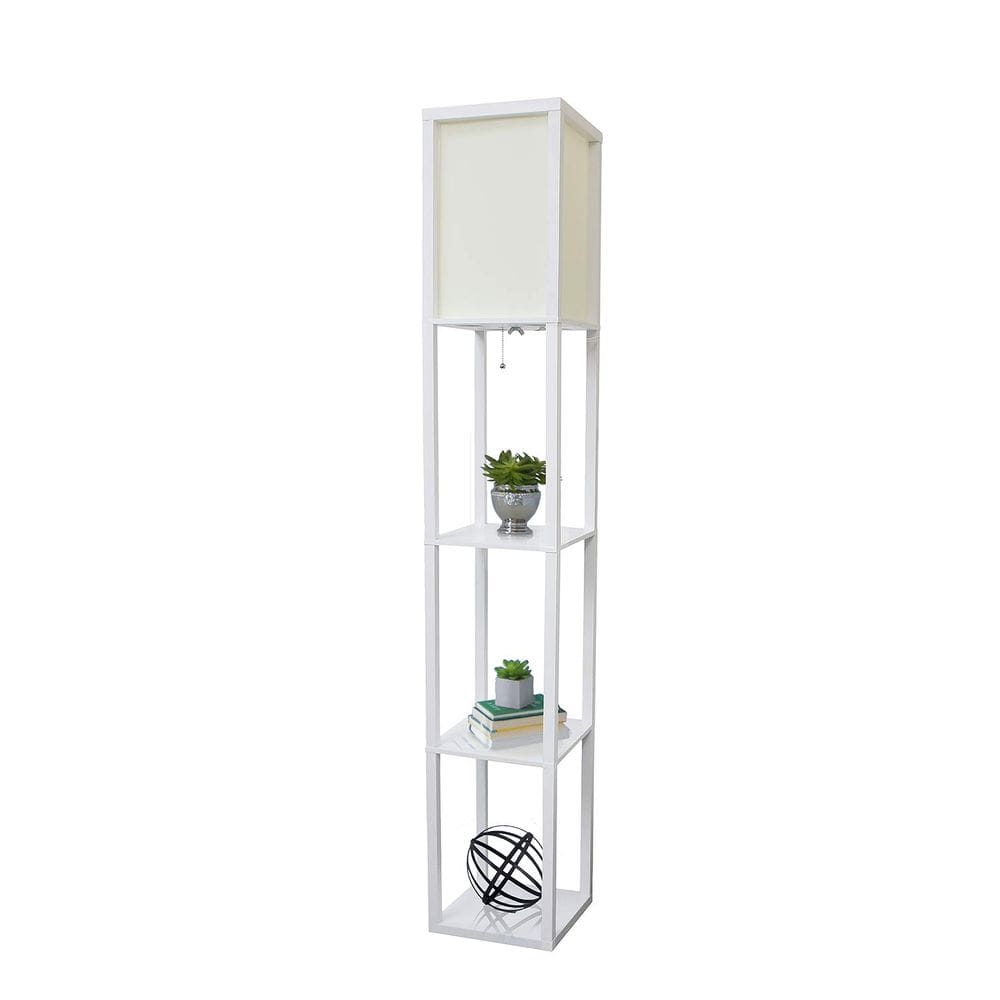 Luminária de chão Simple Designs LF1014-WHT-2PK Etagere, pacote com 2 unidades