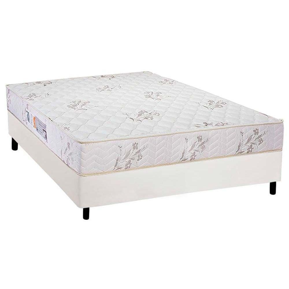 Conjunto Box Casal: Colchão Espuma Luckspuma D33 Supreme + Base CRC Courano White(138x188)