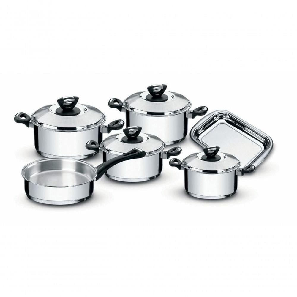 Jogo de Panelas Solar Baquelite 6 Peças em Aço Inox