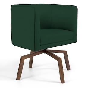 Poltrona Giratória Base Ka Linho Verde Musgo C-117