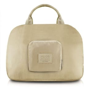 Bolsa De Viagem Dobrável Trapézio Estampa Lisa Jacki Design Creme