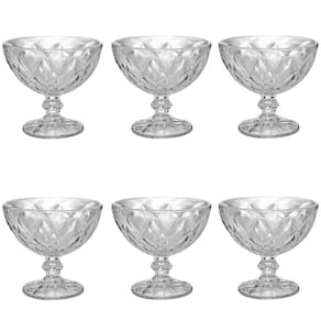 Taças de Vidro para Sobremesa 6 Peças 250 ml Diamonds Lyor