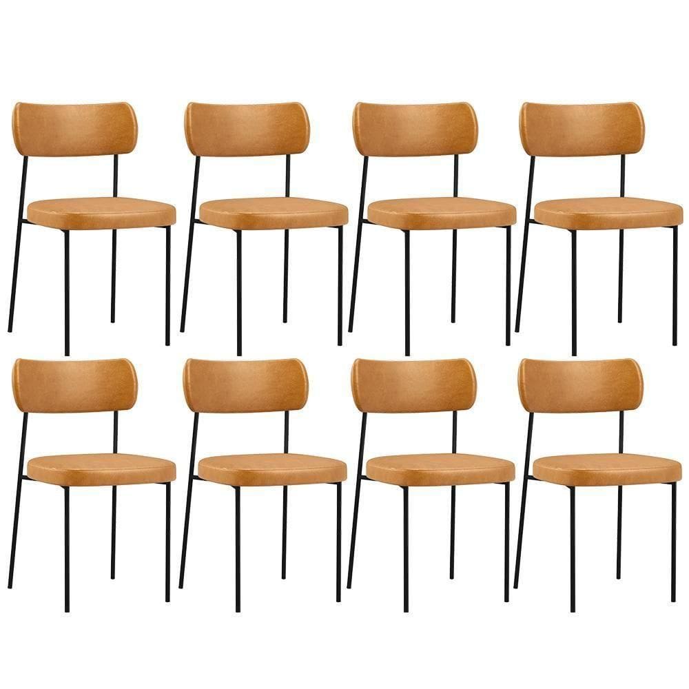 Kit 08 Cadeiras Estofadas Melina L02 Couríssimo Whisky