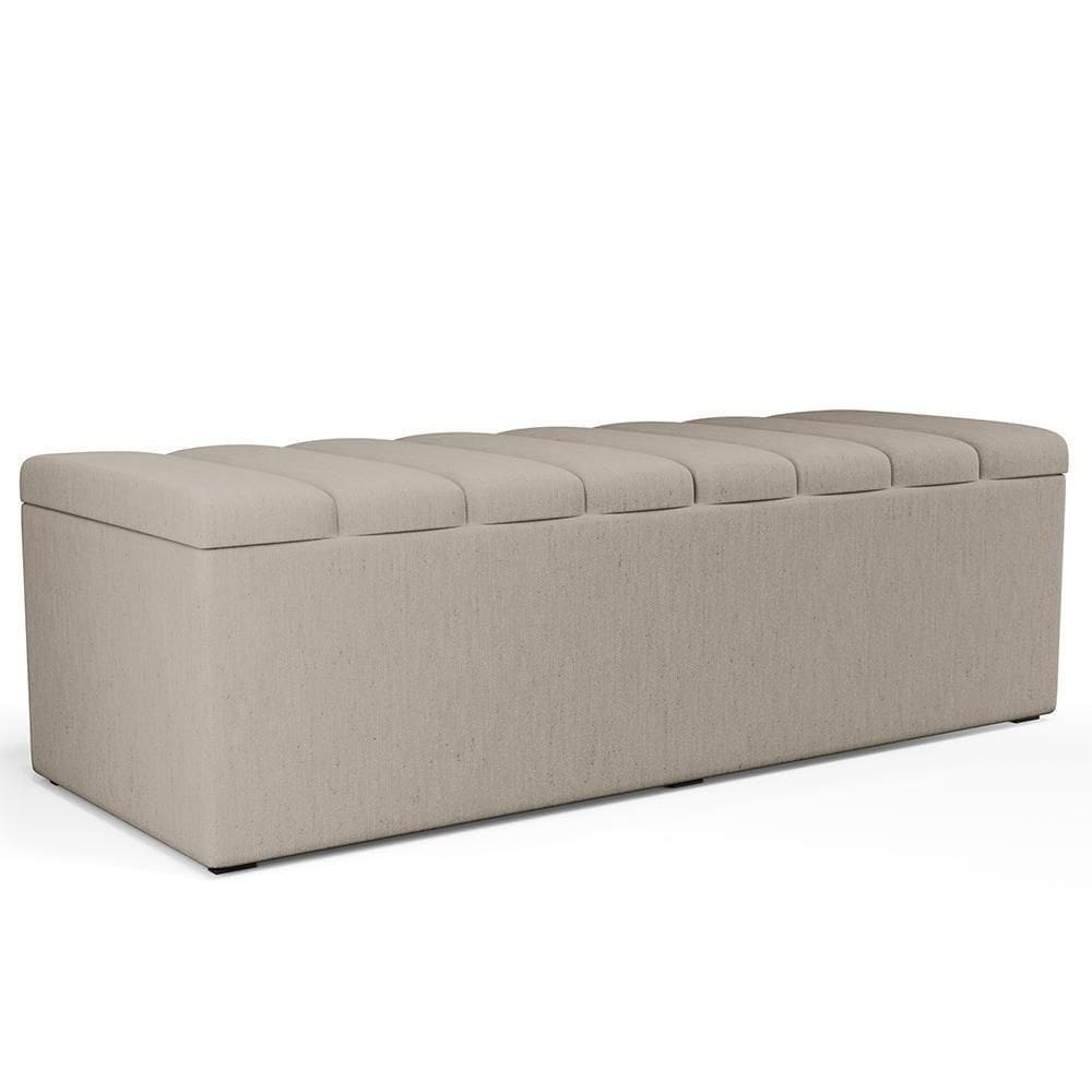 Calçadeira Recamier Baú Cama Casal Dália 140X50cm W01 Bege