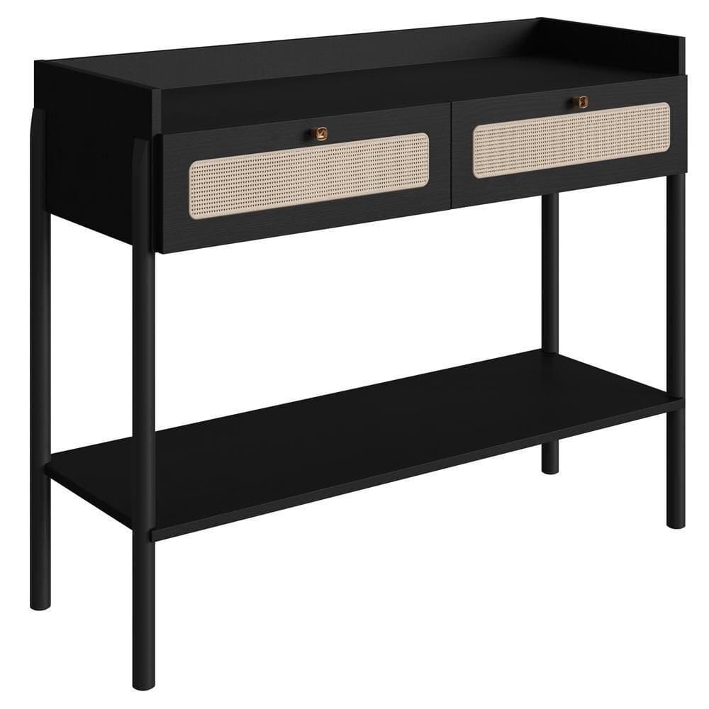 Aparador 2 Gavetas Palhinha 27936 Linha Oslo Nero Artesano Nero