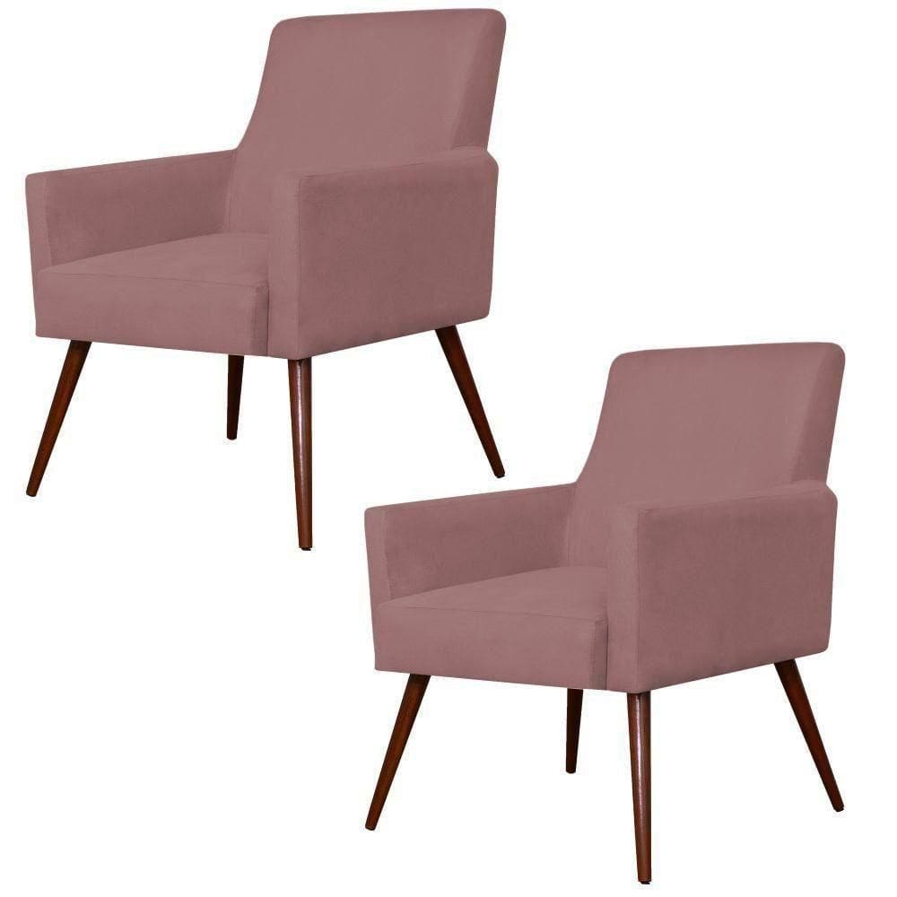 Kit 02 Poltronas Maria W01 Suede Rosê