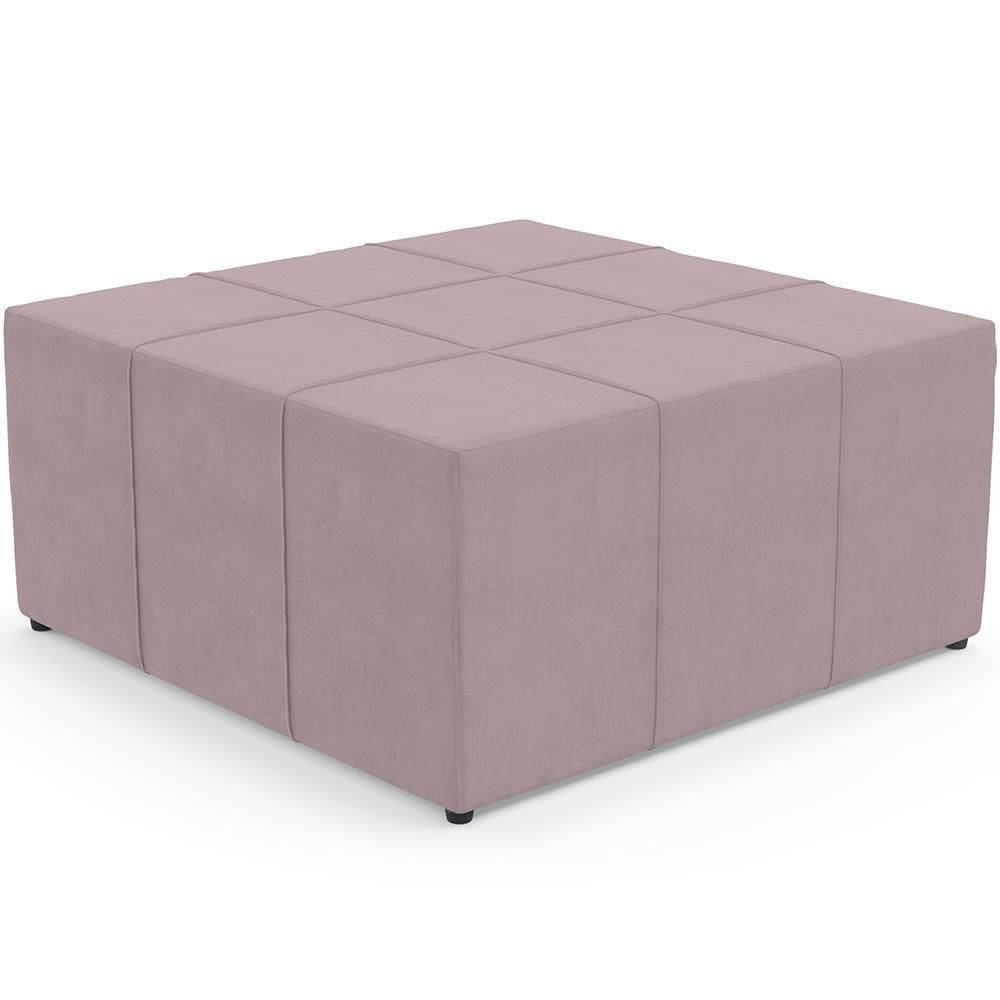 Puff Quadrado Milano 90x90cm W01 Suede Rosê