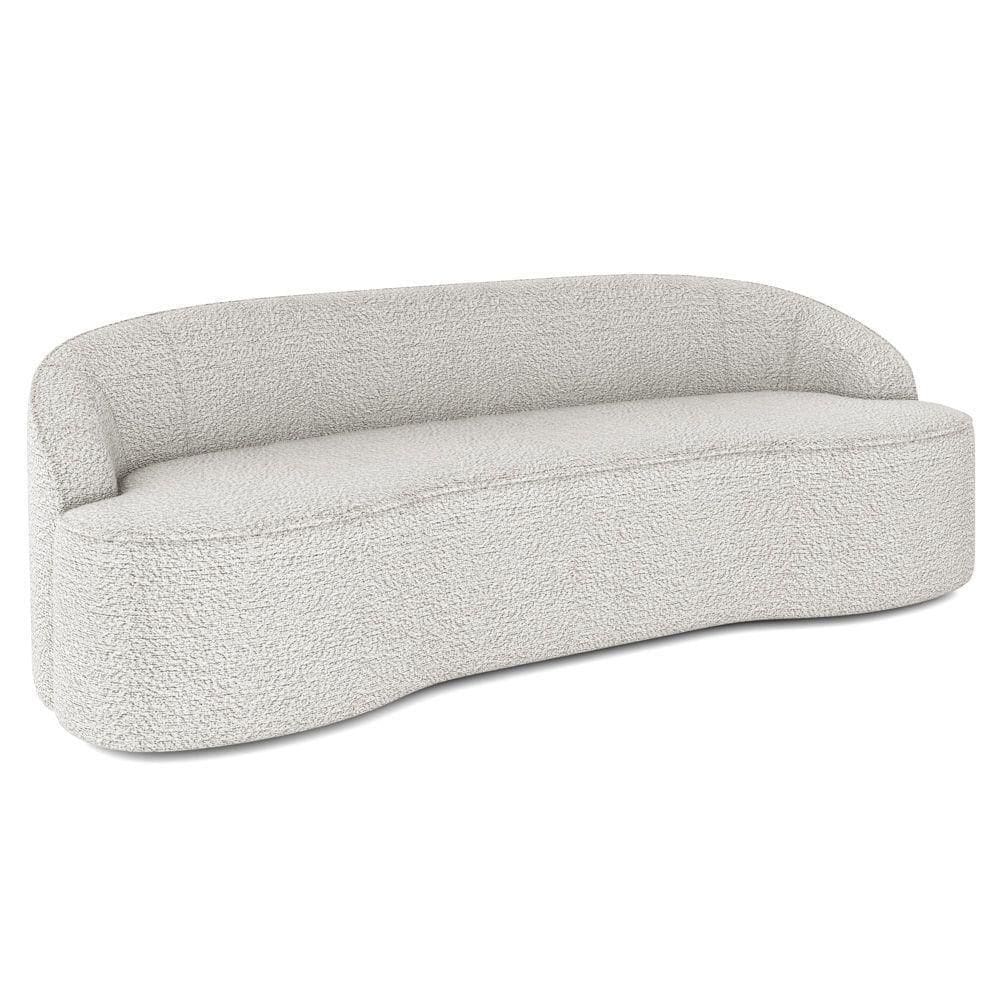 Sofá 3 Lugares Para Sala De Estar Living 210cm Theo D06 Bouclê Creme - Mpozenato