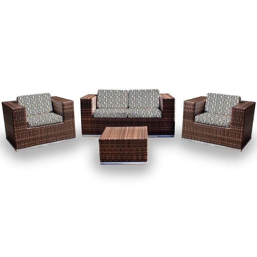 Conjunto De Sofá Quadrado 1 Sofá+ 2 Poltronas +1 Mesa Centro