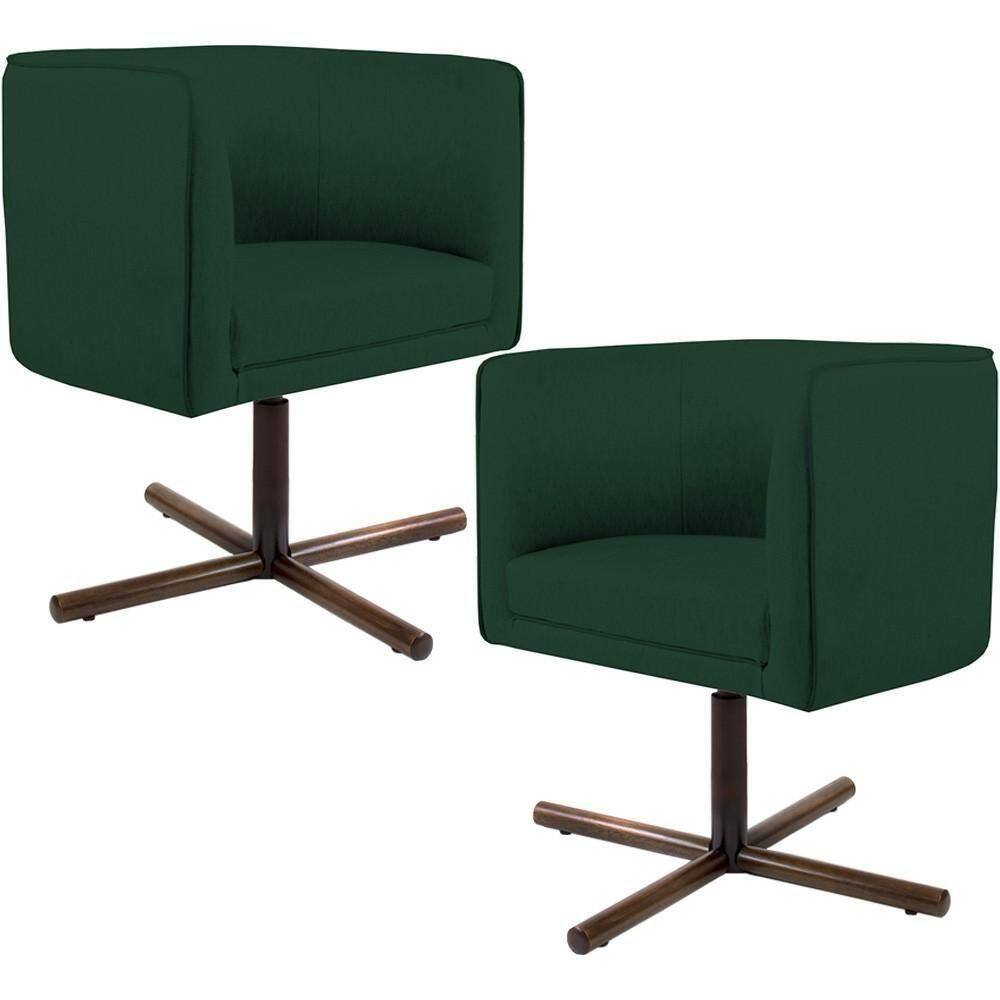 Kit 02 Poltronas Betina D02 Verde Musgo C-117