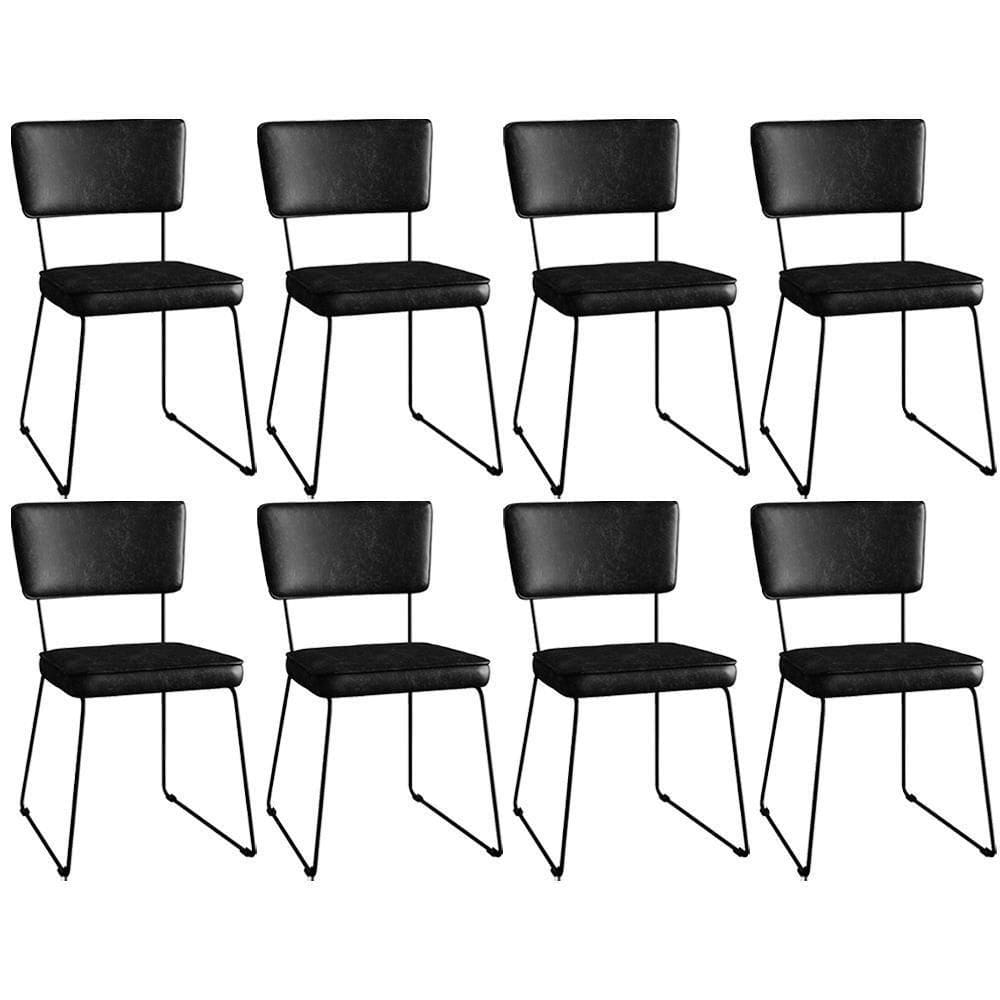 Kit 8 Cadeiras Estofada Sala De Jantar Couríssimo Preto