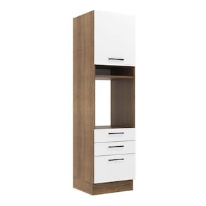 Torre Quente 60 Cm 1 Porta 3 Gavetas Rustic/branco