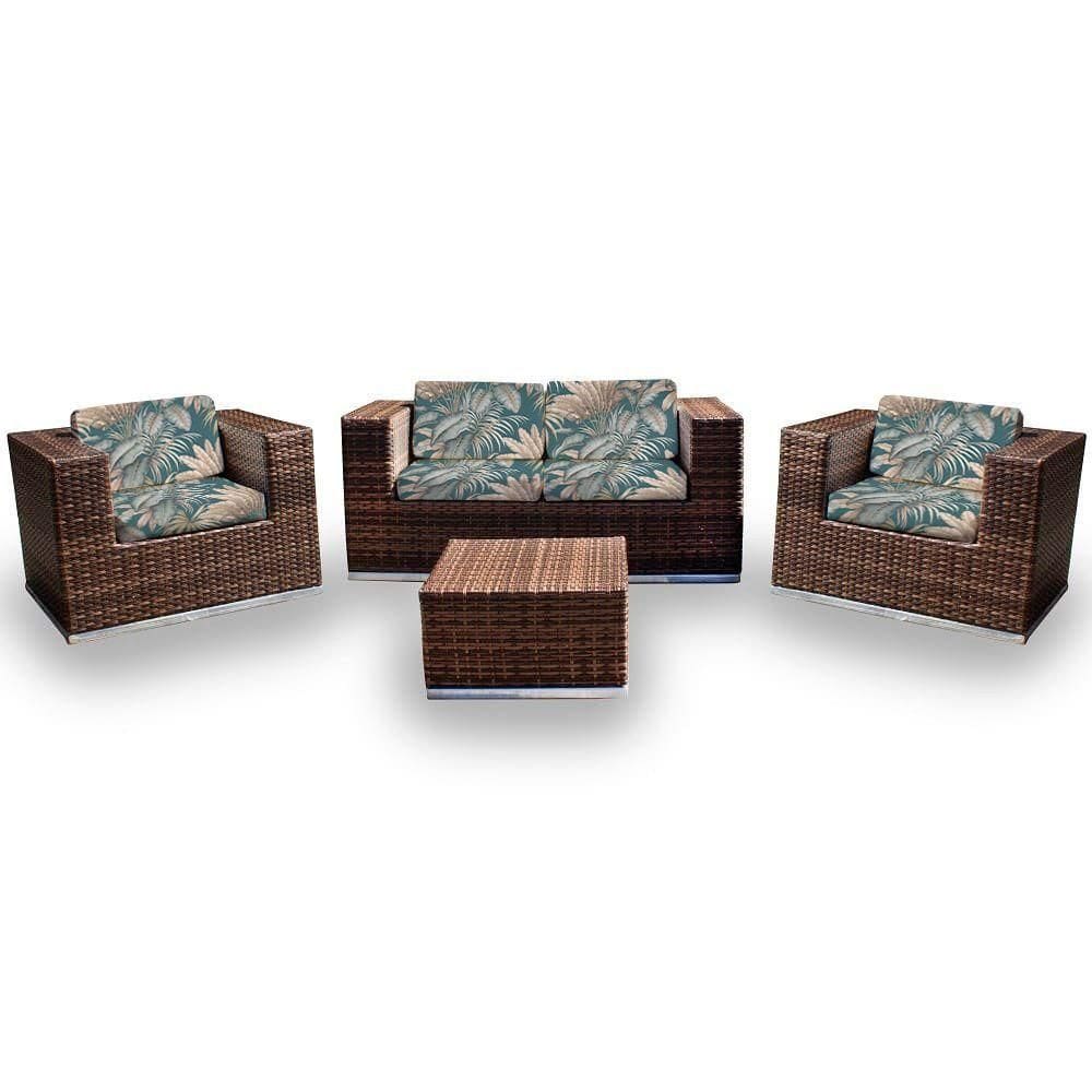 Conjunto De Sofá Quadrado 1 Sofá+ 2 Poltronas +1 Mesa Centro
