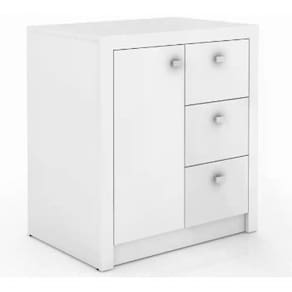 Balcão Para Escritório 1 Porta 3 Gavetas Me4111 Branco