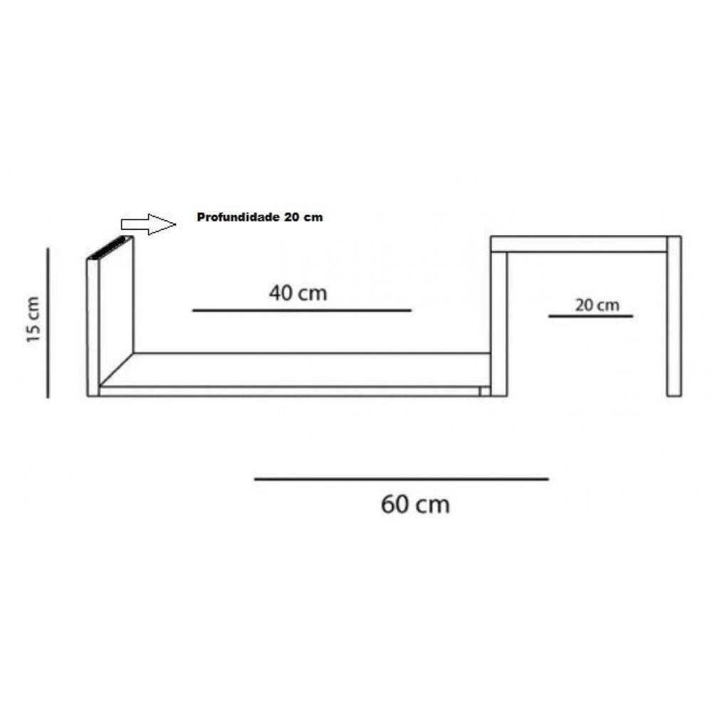 Prateleira Zig Zag Natural Em Mdf