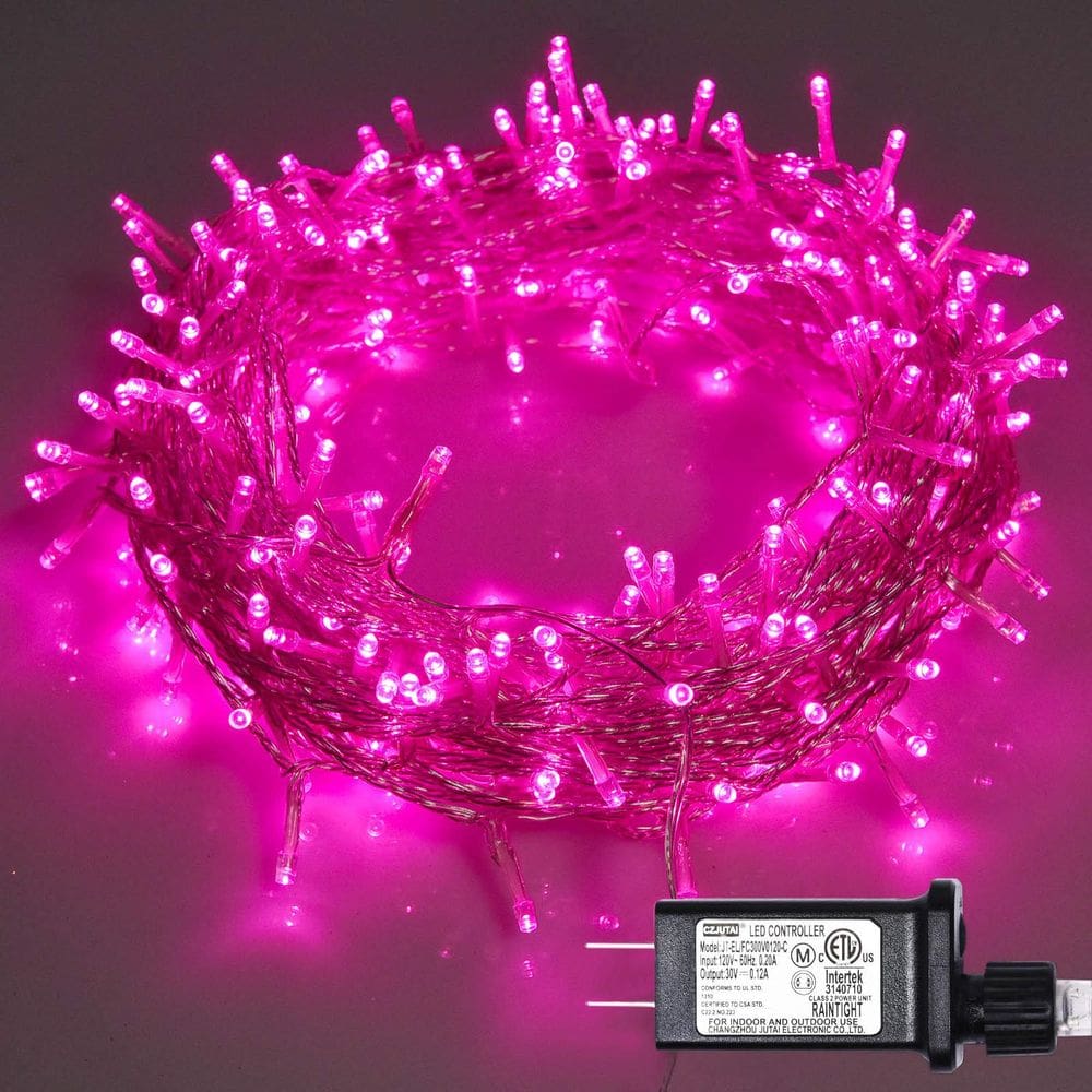 Luzes de corda LED ILLUMINEW 300 rosa 108 pés impermeáveis ao ar livre