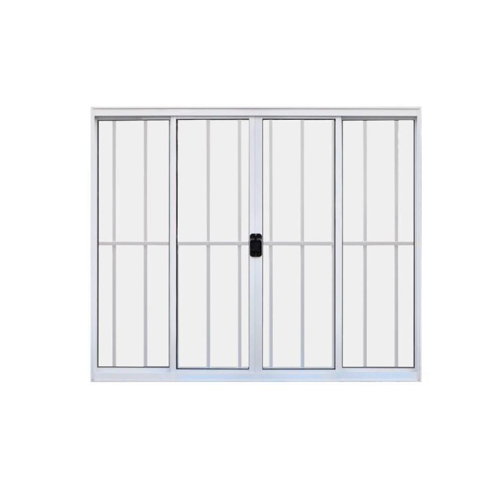 Janela 4 Folhas De Correr C/ Grade 1.00 X 1.20 Alumínio Branco Linha Modular - Hale