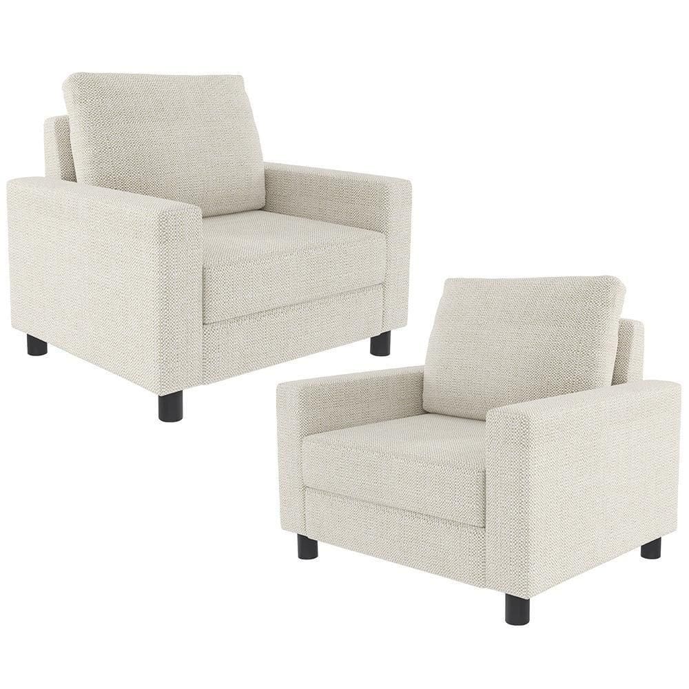 Kit 02 Poltronas Malta Linho Champagne
