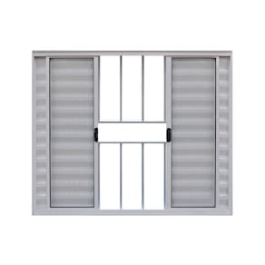 Veneziana 6 Folhas De Correr C/grade 1.00 X 1.20 Alumínio Branco Linha Modular - Hale