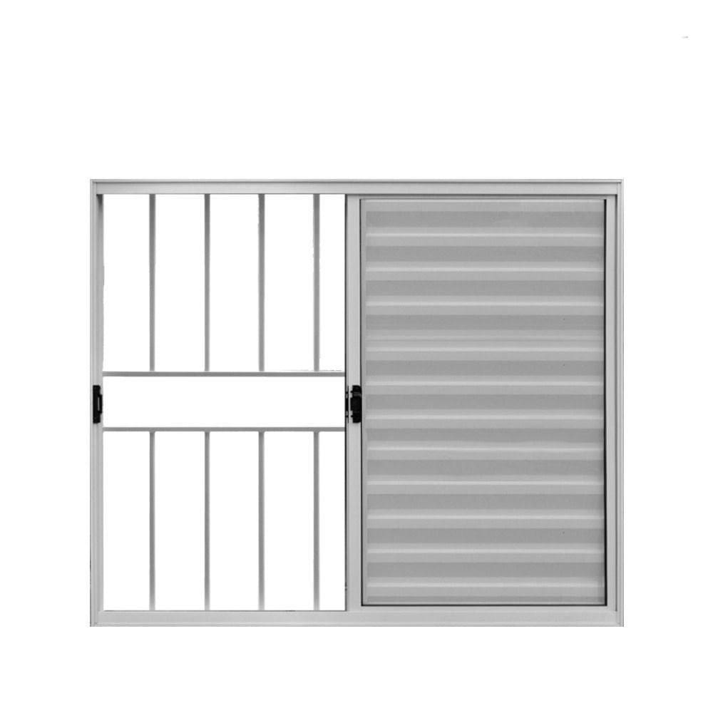 Veneziana 3 Folhas De Correr C/grade 1.00 X 1.50 Alumínio Branco Linha Modular - Hale