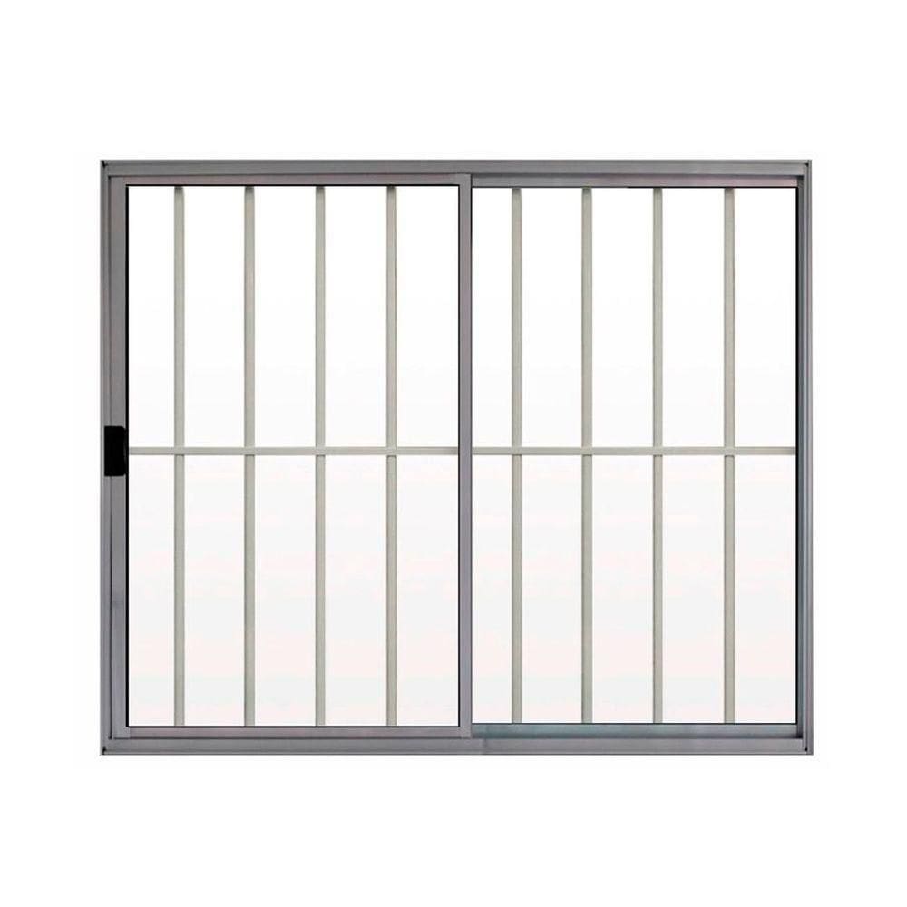 Janela 2 Folhas De Correr C/ Grade 1.00 X 1.50 Alumínio Brilhante Linha Modular - Hale