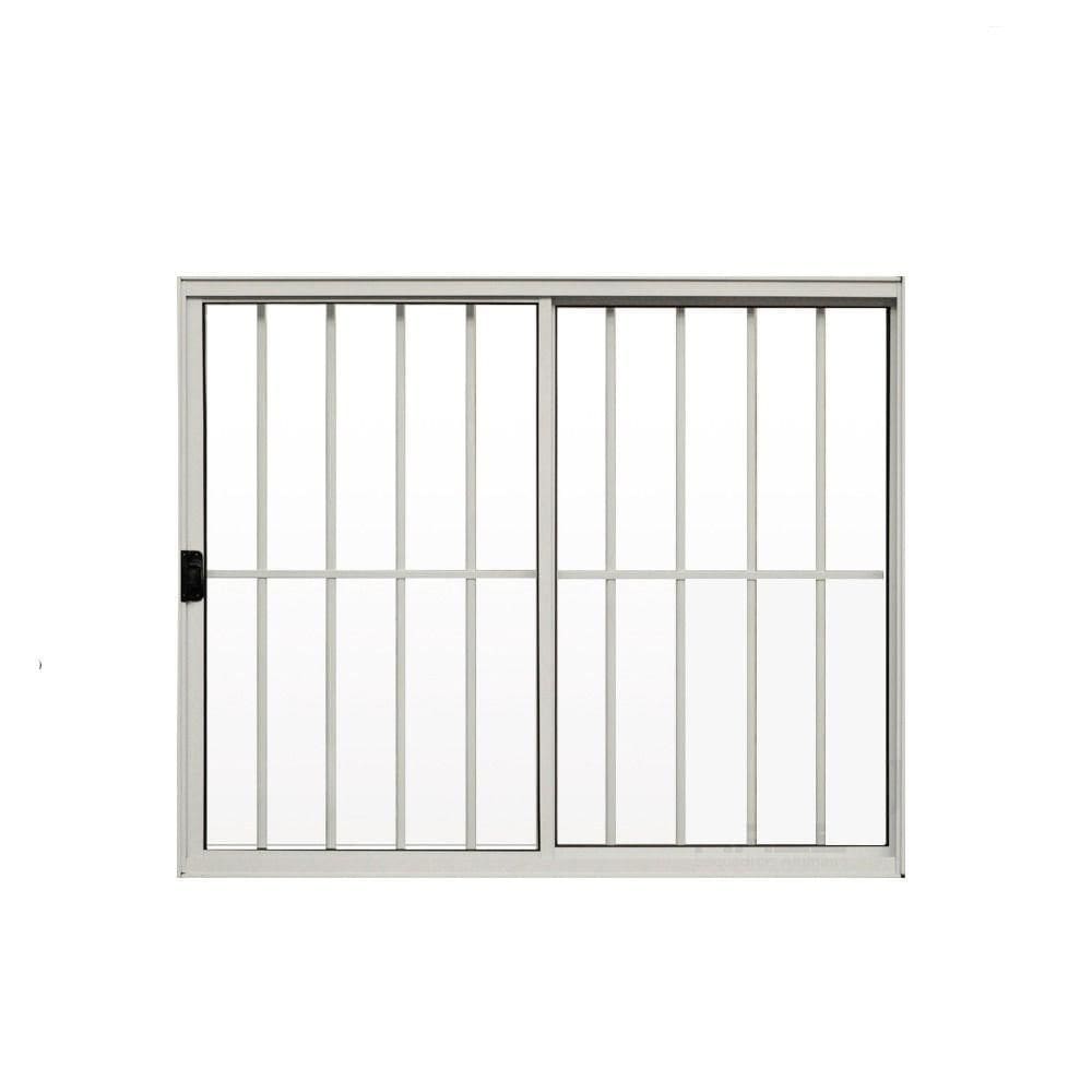 Janela 2 Folhas De Correr C/ Grade 1.00 X 1.00 Alumínio Branco Linha Modular - Hale
