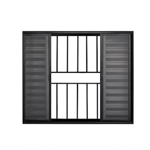 Veneziana 6 Folhas De Correr C/grade 1.00 X 1.20 Alumínio Preto Linha Modular - Hale