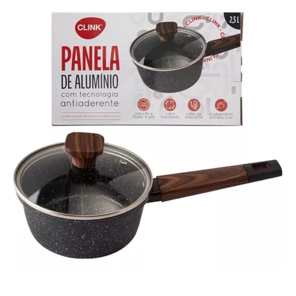 Panela Antiaderente De Alumínio Indução 2.500ml Baquelite