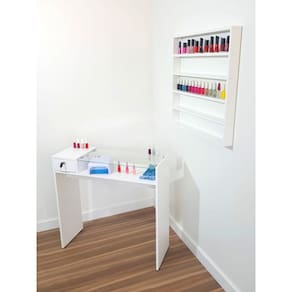 Kit Mesa Tampo em Vidro + Esmalteiro Pequeno