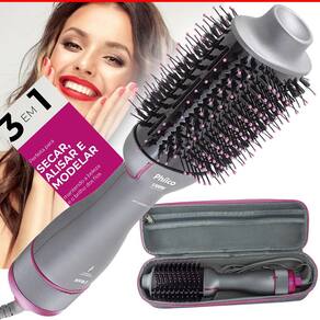 Escova Secadora Modeladora 1300w Soft Pes14 Íon Cerâmica Tourmaline Cabo Giratório Philco Seca Modela E Alisa Infrared