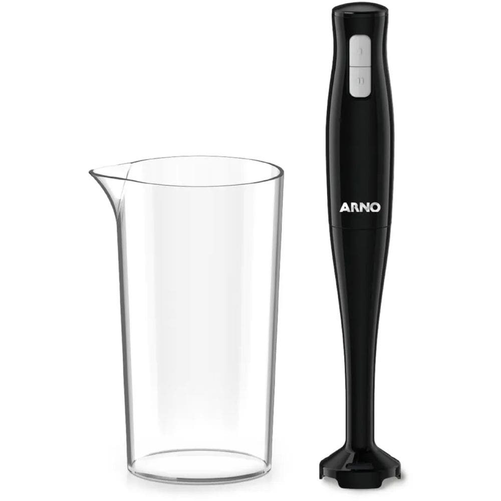 Mixer Portátil Arno TurboMix Duo 200W MX21 Lâmina Aço Inoxidável Copo 500ml Preto
